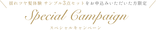 揺れツヤ髪体験 サンプル3点セットをお申込みいただいた方限定 Special Campaign スペシャルキャンペーン