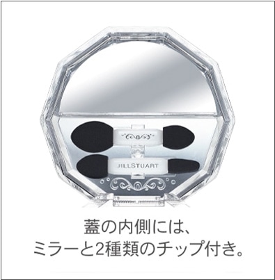 蓋の内側には、ミラーと2種類のチップ付き。