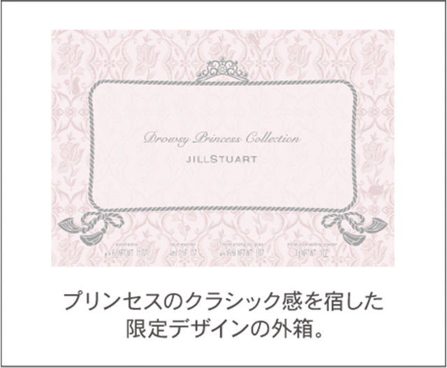 プリンセスのクラシック感を宿した限定デザインの外箱。