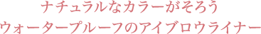 ナチュラルなカラーがそろう ウォータープルーフのアイブロウライナー